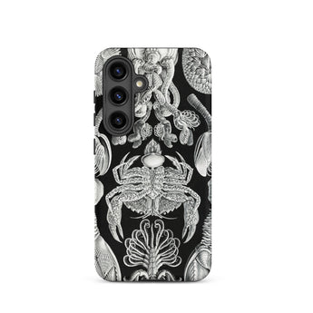 Cirripedia Barnacles - Ernst Haeckel Samsung Case, Galaxy S24 / Matte, Smartphone Case Black Background White Intricate Illustrations Marine
