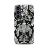 Cirripedia Barnacles - Ernst Haeckel Samsung Case, Galaxy S24 Plus / Matte, Black Smartphone Case White Scientific Illustrations Marine Life