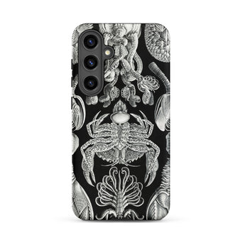 Cirripedia Barnacles - Ernst Haeckel Samsung Case, Galaxy S24 Plus / Matte, Black Smartphone Case White Scientific Illustrations Marine Life