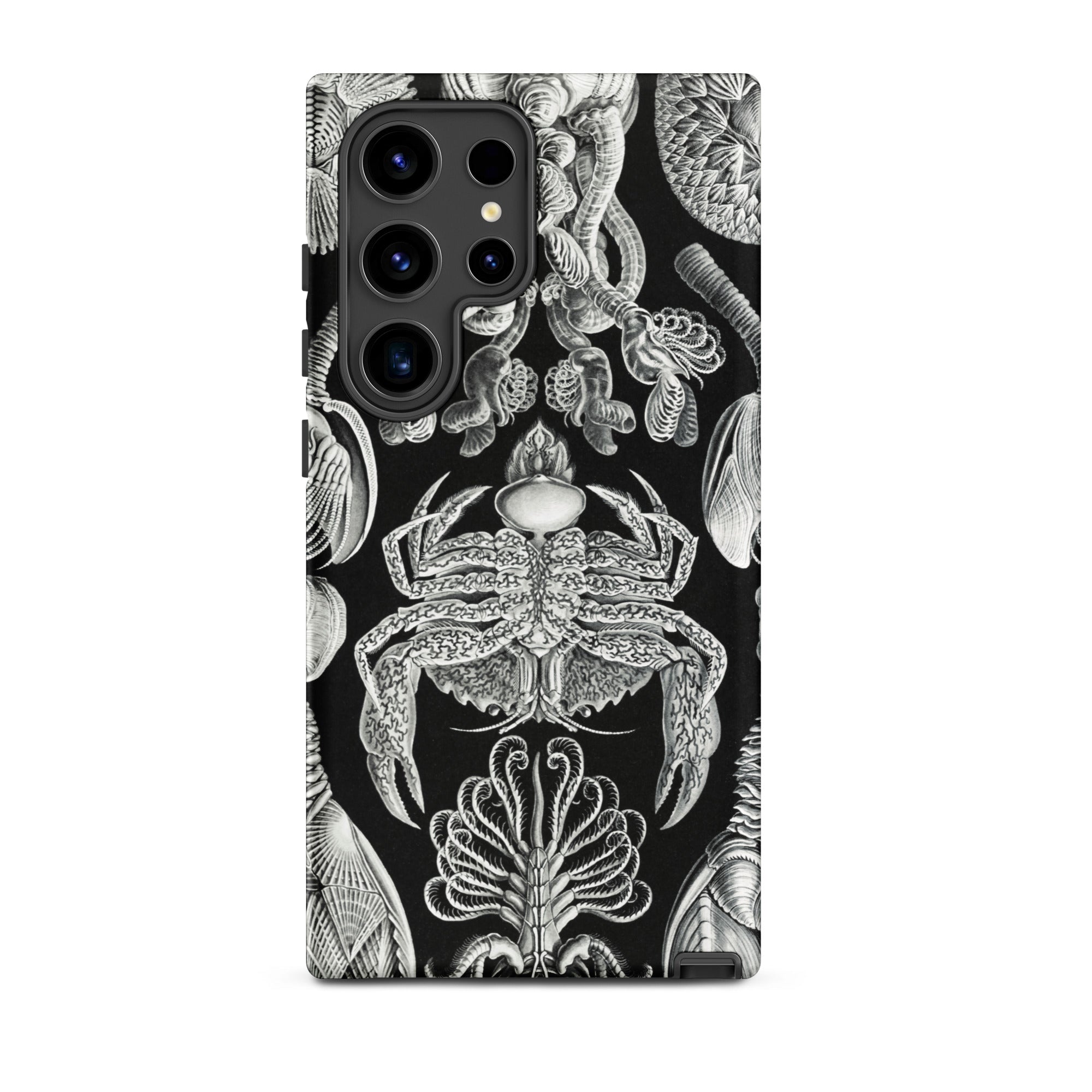 Cirripedia Barnacles Ernst Haeckel Samsung Case, Galaxy S24 Ultra / Matte, Smartphone Black Case Detailed White Pattern Marine Life