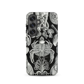 Cirripedia Barnacles - Ernst Haeckel Samsung Case, Galaxy S25 / Matte, Smartphone Case Black Background White Intricate Illustrations Marine