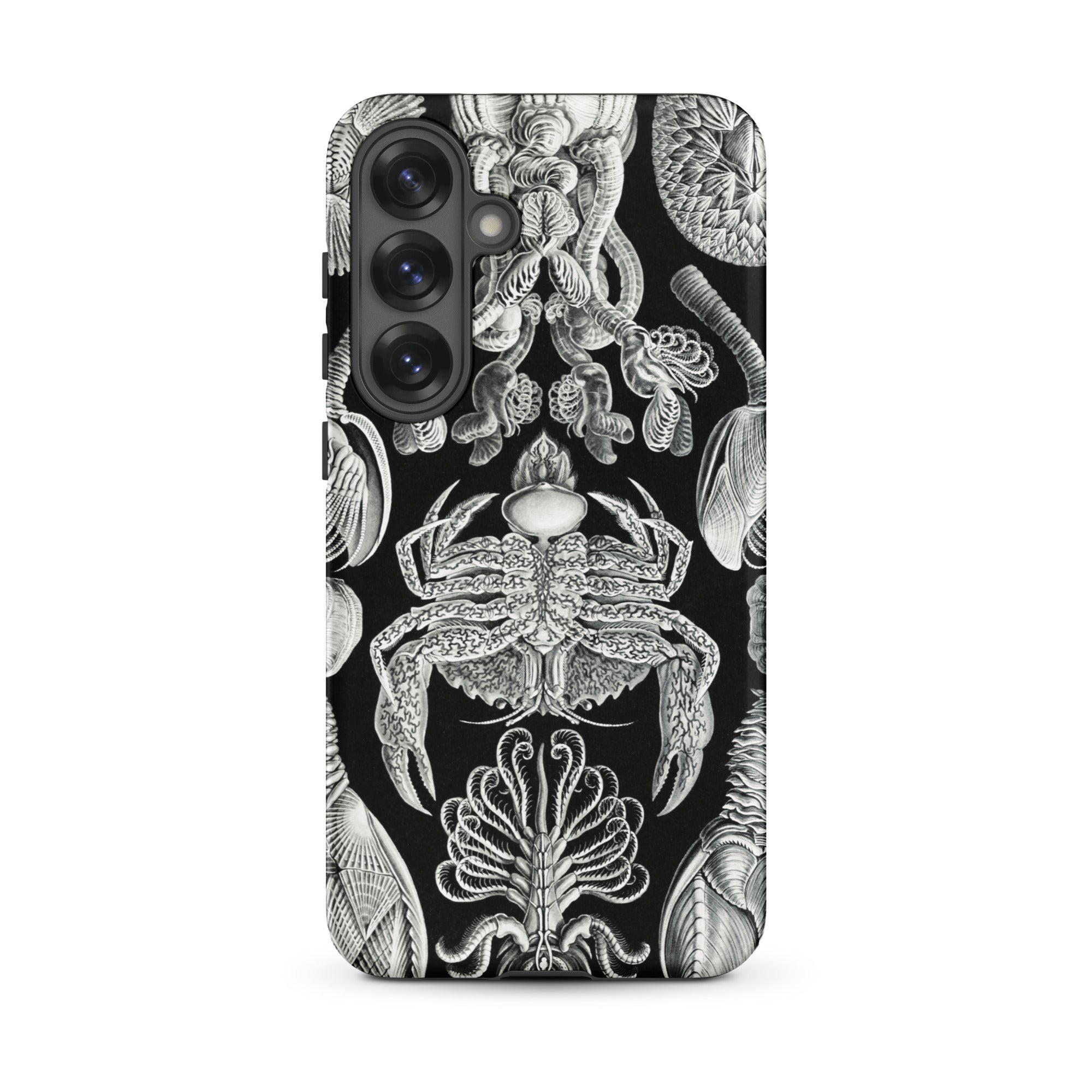Cirripedia Barnacles Ernst Haeckel Samsung Case, Galaxy S25 Plus / Matte, Black Phone Case White Intricate Illustrations Marine Life