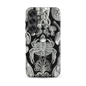 Cirripedia Barnacles - Ernst Haeckel Samsung Case, Galaxy S25 Plus / Matte, Black Phone Case White Intricate Illustrations Marine Life