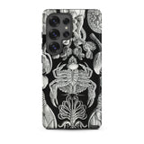 Cirripedia Barnacles - Ernst Haeckel Samsung Case, Galaxy S25 Ultra / Matte, Black Phone Case White Intricate Pattern Marine Life