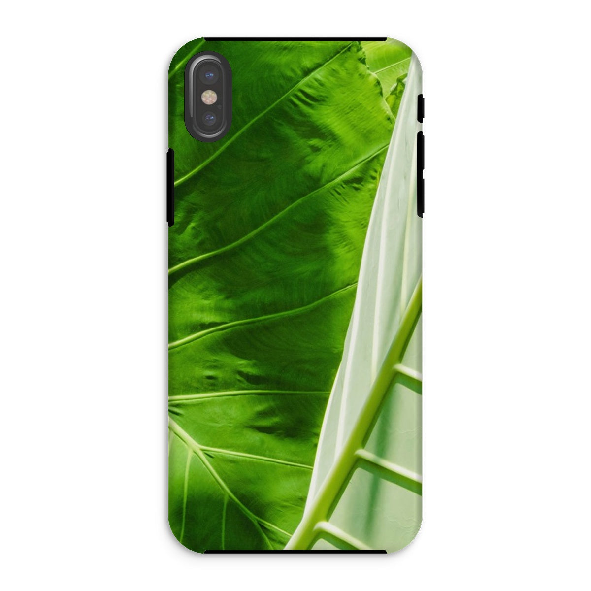 Clash of the Hulks Koh Chang Leaves Iphone Case, Xs / Matte, Phone Case Close Up Photograph Vibrant Green Tropical Leaves