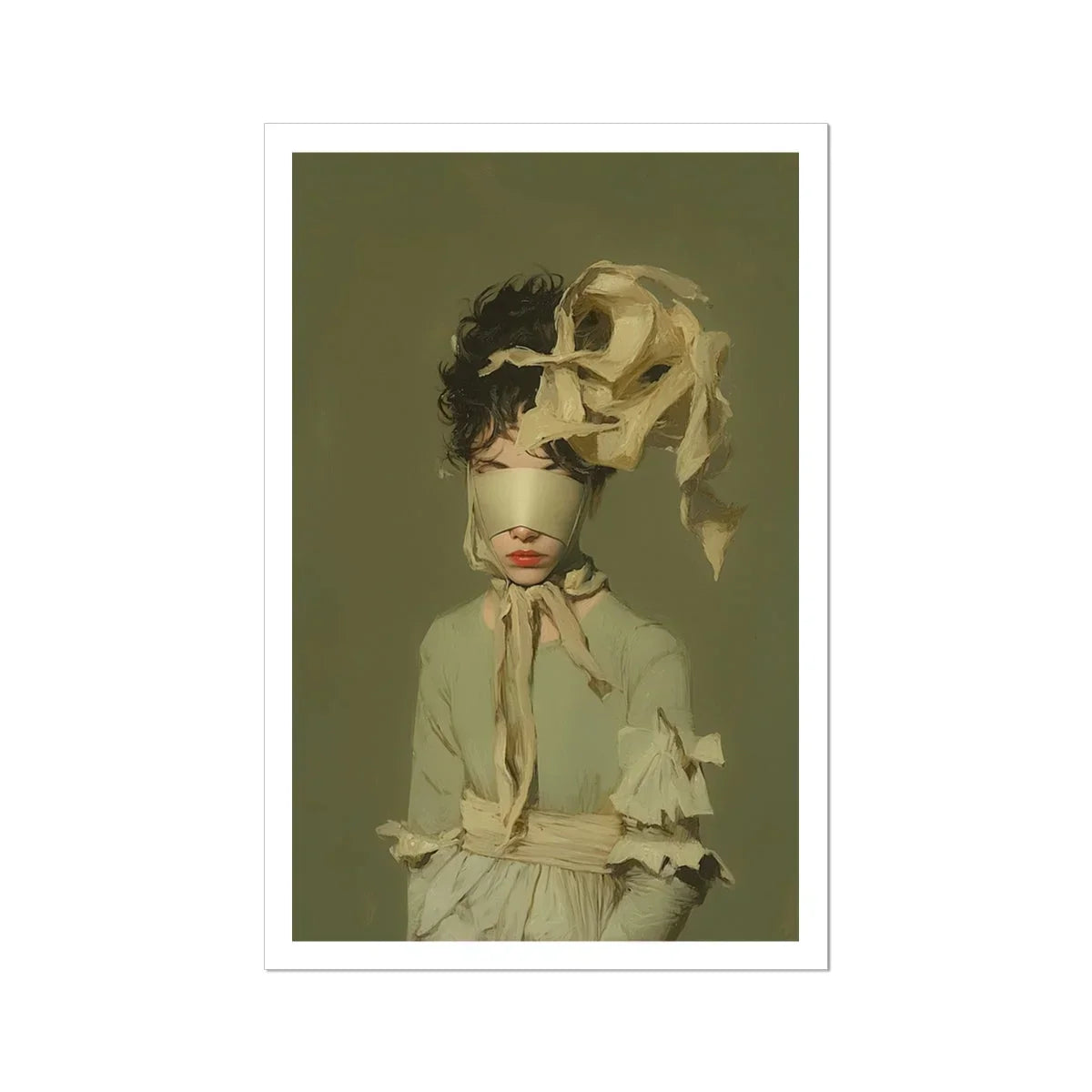 Clear Sighted Modern Victorian Fashion Art Print, 20x30’’ / 51x76cm / Unframed, Abstract Portrait Woman Period Attire