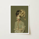 Clear Sighted - Modern Victorian Fashion Art Print / Canvas Framed Figure Muted Tones Off-white Ribbon, Hushed Opulence, Portrait Pulses