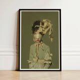 Clear Sighted - Modern Victorian Fashion Art Print / Canvas Framed Figure Muted Olive-toned Attire Textured, Hushed Opulence, Portrait