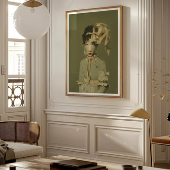 Clear Sighted - Modern Victorian Fashion Art Print, Framed Portrait Blindfolded Woman