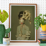 Clear Sighted - Modern Victorian Fashion Art Print, Framed Portrait Woman Obscured Eyes