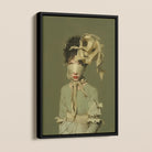 Clear Sighted - Modern Victorian Fashion Framed Canvas, Framed Portrait Blindfolded Woman