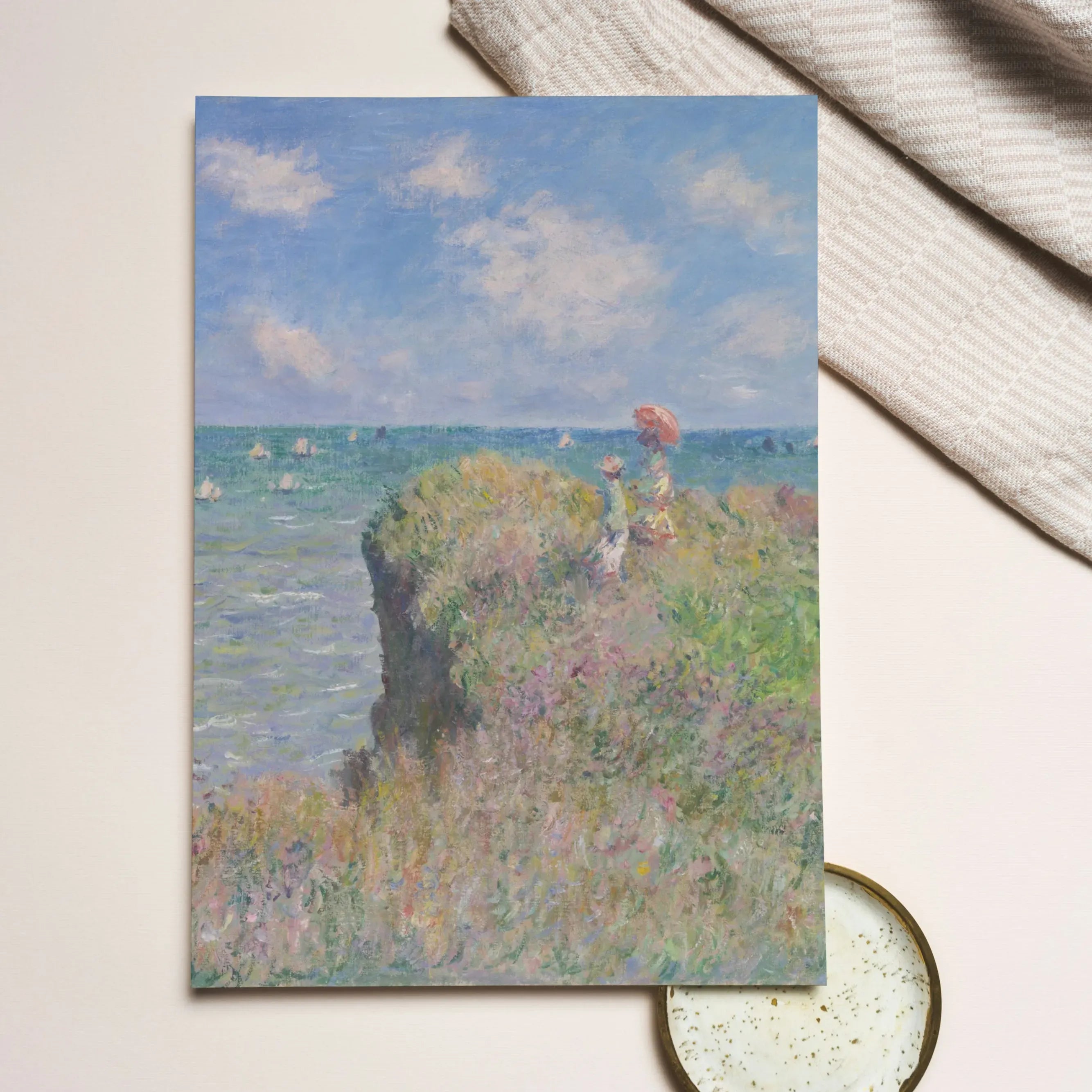 Cliff Walk At Pourville - Claude Monet Greeting Card - Greeting & Note Cards - Aesthetic Art