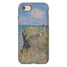 Cliff Walk at Pourville Claude Monet Iphone Case, 8 / Matte, Phone Case Impressionist Style Painting Coastal Scene Figures Cliff