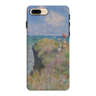 Cliff Walk at Pourville Claude Monet Iphone Case, 8 Plus / Matte, Phone Case Impressionist Style Painting Coastal Cliff Figures Parasol