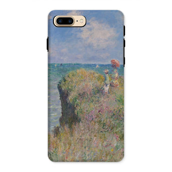Cliff Walk at Pourville - Claude Monet Iphone Case, 8 Plus / Matte, Phone Case Impressionist-style Painting Coastal Cliff Figures Parasol