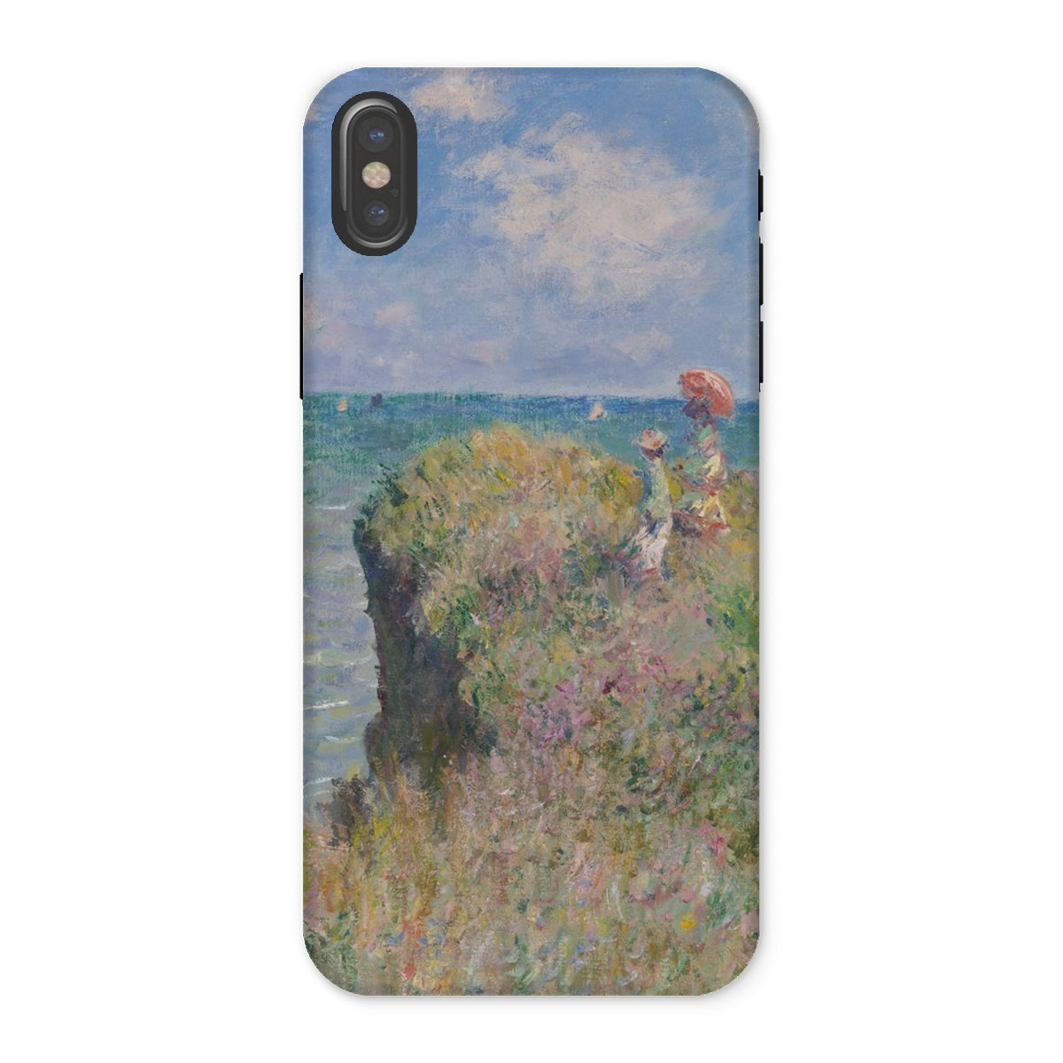 Cliff Walk at Pourville Claude Monet Iphone Case, x / Matte, Phone Case Impressionist Style Painting Coastal Cliff Figures Parasol
