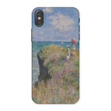 Cliff Walk at Pourville - Claude Monet Iphone Case, x / Matte, Phone Case Impressionist-style Painting Coastal Cliff Figures Parasol