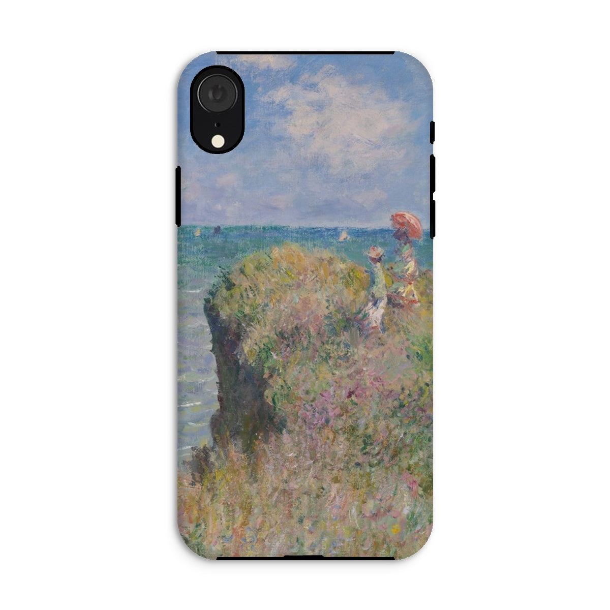 Cliff Walk at Pourville Claude Monet Iphone Case, Xr / Matte, Phone Case Impressionist Style Painting Coastal Cliff Figures Parasol