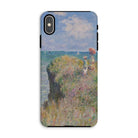 Cliff Walk at Pourville Claude Monet Iphone Case, Xs Max / Matte, Phone Case Impressionist Style Painting Coastal Cliff Figure Parasol