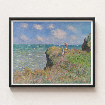 Framed Reproduction Claude Monet’s Impressionistic Painting Coastal Scene Cliff Walk, Monet Art, Normandy’s Coastline