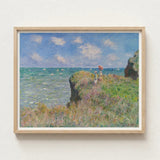 Framed Reproduction Claude Monet’s Impressionistic Painting Coastal Cliffside Cliff Walk, Monet Art, Normandy’s Coastline