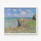 Framed Reproduction Claude Monet’s Impressionistic Painting Coastal Cliffside Cliff Walk, Monet Art, Normandy’s Coastline