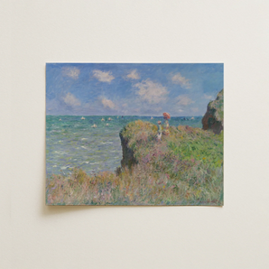 Cliff Walk at Pourville - Claude Monet Normandy Art Print / Canvas, 14x11’’ / 36x28cm / Unframed / no Border, Posters Prints & Visual