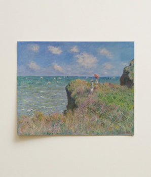 Reproduction Claude Monet’s Impressionistic Painting Coastal Scene Blue Cliff Walk, Monet Art, Normandy’s Coastline