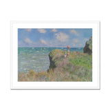 Cliff Walk at Pourville - Claude Monet Normandy Art Print, Impressionist Painting Coastal Cliff Figures Sailboats Sea