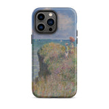 Cliff Walk at Pourville - Claude Monet Phone Case Iphone 14 Pro Max / Matte Impressionist Painting Masterpiece, French Aesthetic,
