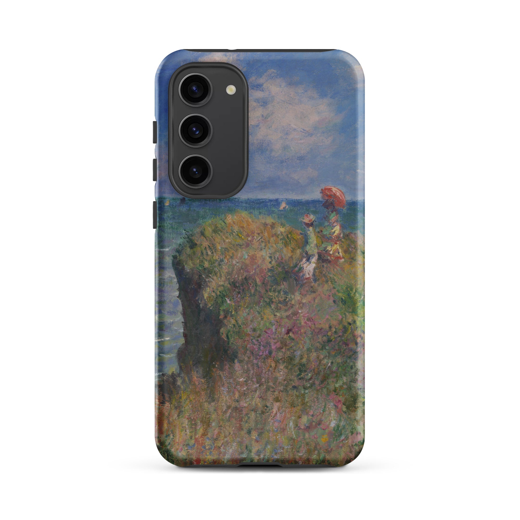 Cliff Walk at Pourville Claude Monet Samsung Case, Galaxy S23 Plus / Matte, Smartphone Case Impressionistic Painting Seaside Cliff Figures