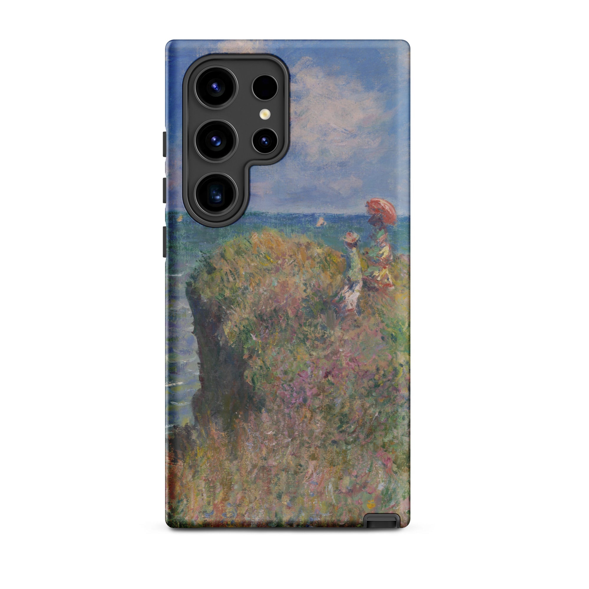 Cliff Walk at Pourville Claude Monet Samsung Case, Galaxy S24 Ultra / Matte, Smartphone Case Painting Coastal Landscape Figures