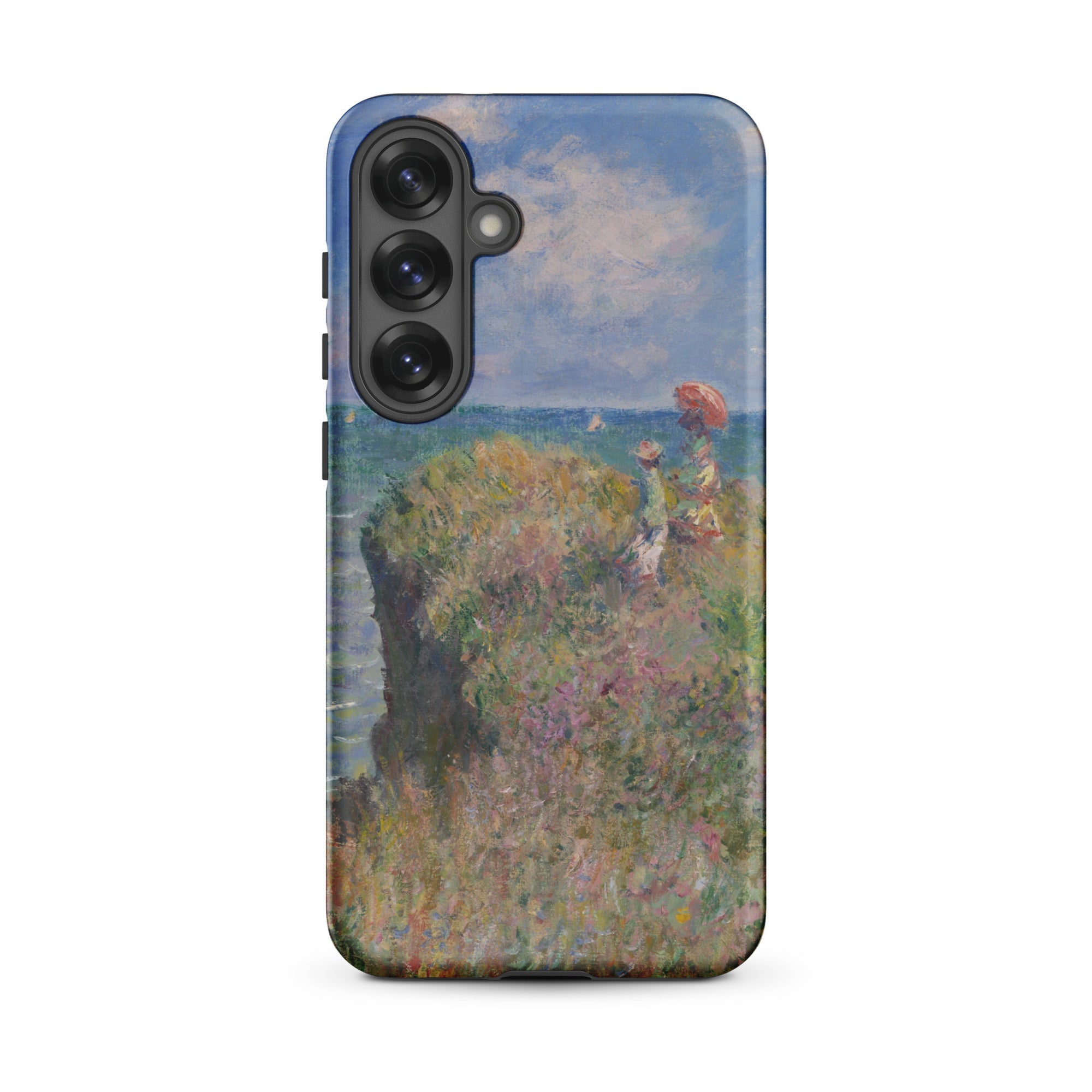 Cliff Walk at Pourville Claude Monet Samsung Case, Galaxy S25 Plus / Matte, Smartphone Case Impressionistic Painting Cliffside Scene