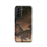 Clouded Leopards - Jacques-laurent Agasse Phone Case Samsung Galaxy S21 / Matte Phone Case Detailed Illustration Two Snow Leopards Dark