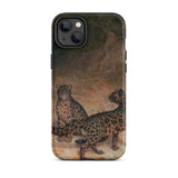 Clouded Leopards - Jacques-laurent Agasse Phone Case Iphone 14 Plus / Matte Phone Case Detailed Illustration Two Snow Leopards Earthy