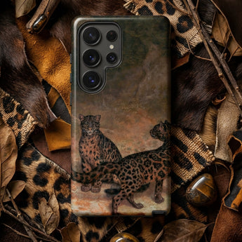 Clouded Leopards - Jacques-laurent Agasse Phone Case Matte-finish Phone Case Detailed Illustration Two Spotted Wild Clouded Leopards Phone,