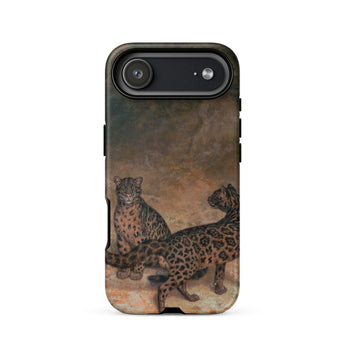 Clouded Leopards - Jacques-laurent Agasse Phone Case Iphone 17 Air / Matte Rugged Black Phone Case Detailed Illustration Two Snow Clouded