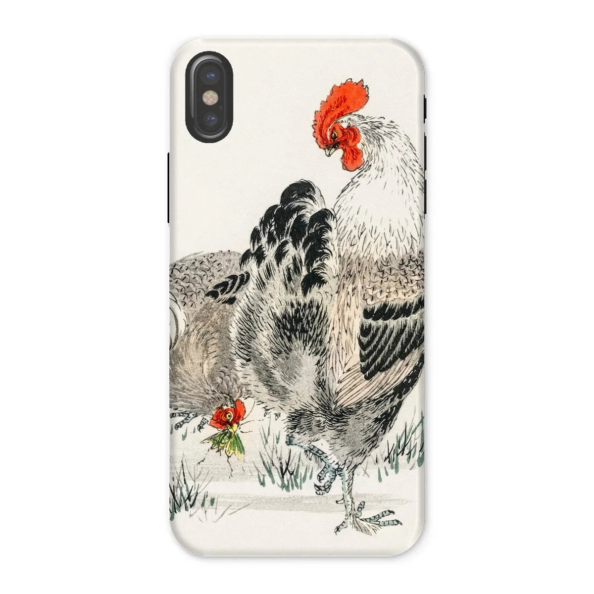 Cockerels By Numata Kashu Japanese Art Phone Case - Iphone x / Gloss - Mobile Phone Cases - Aesthetic Art