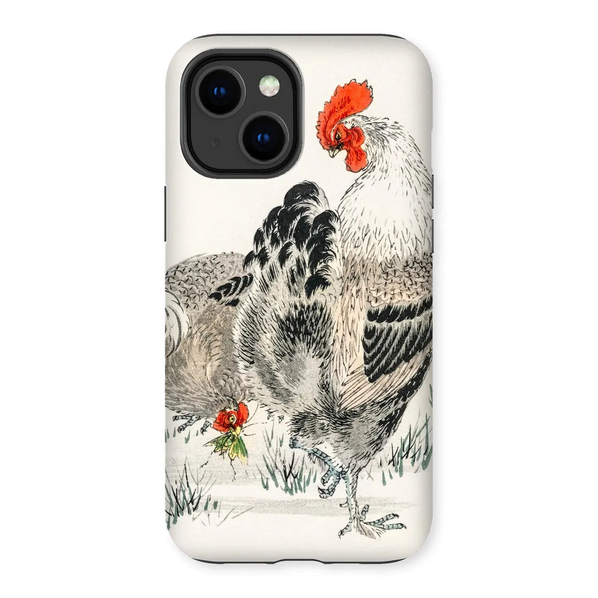 Cockerels By Numata Kashu Japanese Art Phone Case - Iphone 14 Plus / Gloss - Mobile Phone Cases - Aesthetic Art