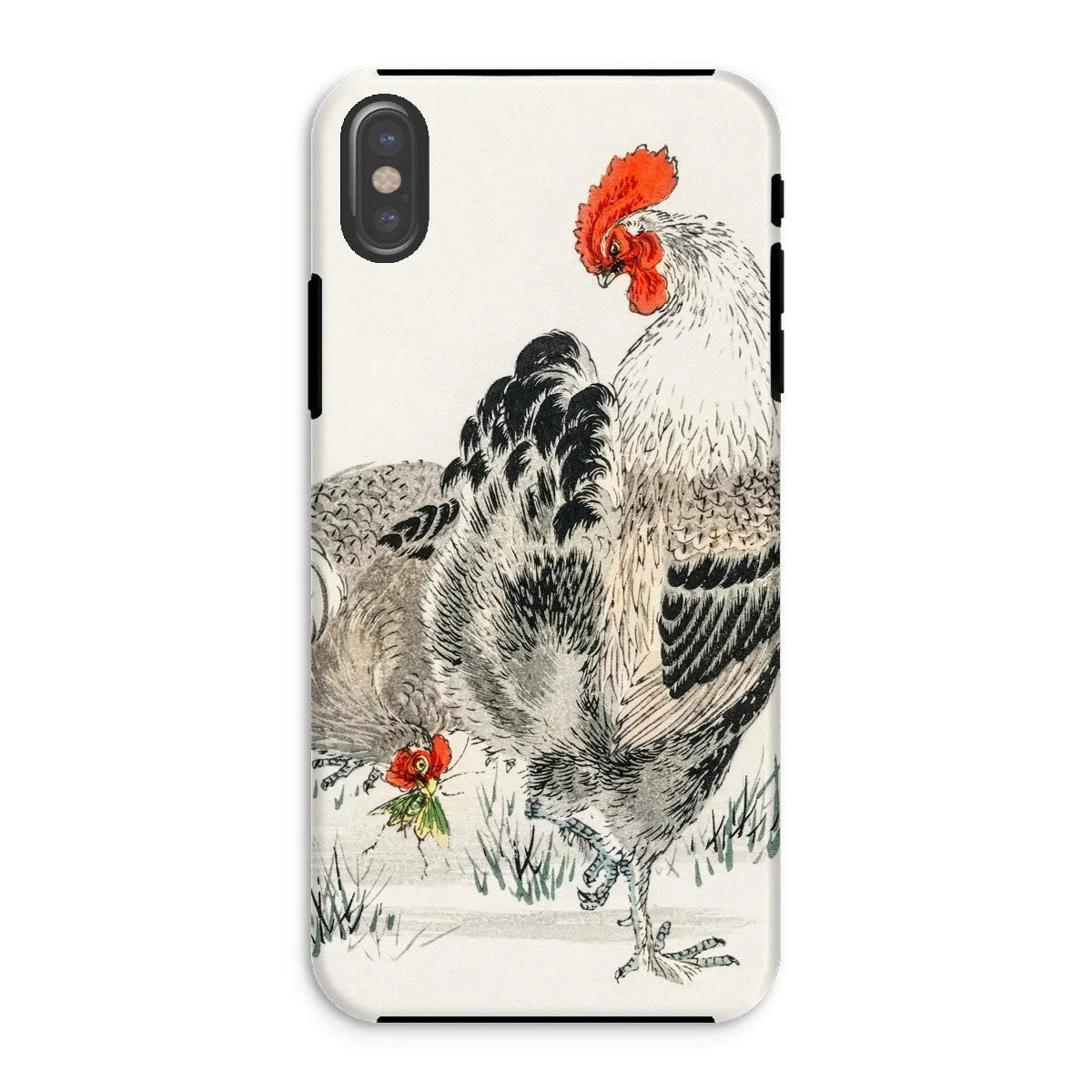 Cockerels By Numata Kashu Japanese Art Phone Case - Iphone Xs / Gloss - Mobile Phone Cases - Aesthetic Art