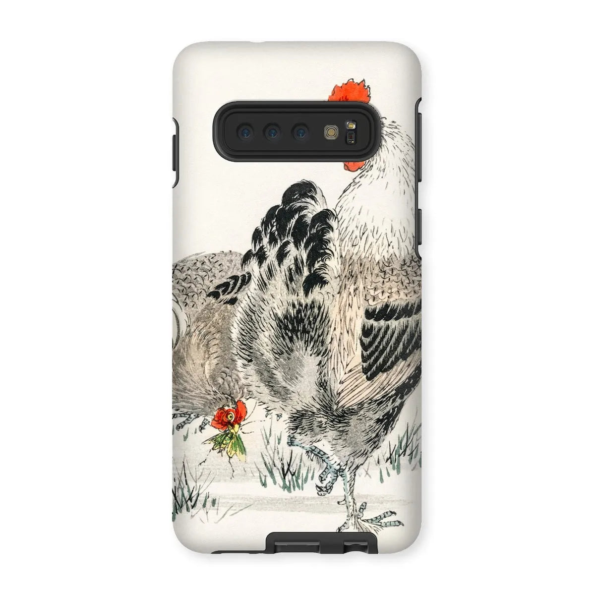 Cockerels By Numata Kashu Japanese Art Phone Case - Samsung Galaxy S10 / Gloss - Mobile Phone Cases - Aesthetic Art