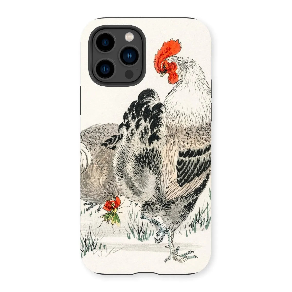 Cockerels By Numata Kashu Japanese Art Phone Case - Iphone 14 Pro / Gloss - Mobile Phone Cases - Aesthetic Art