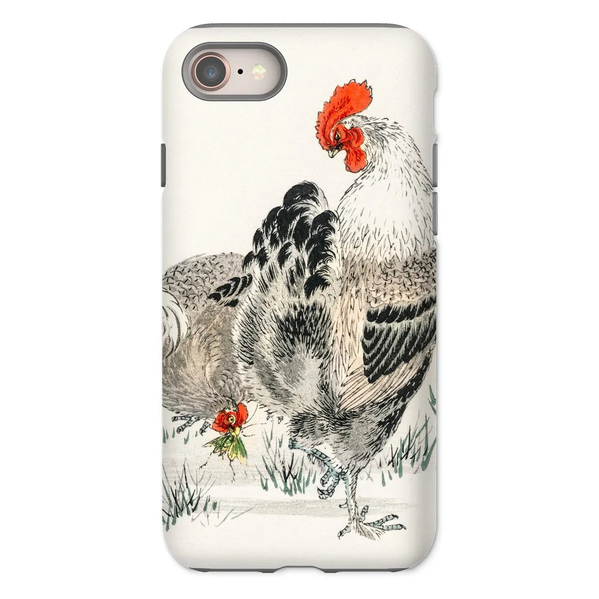 Cockerels By Numata Kashu Japanese Art Phone Case - Iphone 8 / Gloss - Mobile Phone Cases - Aesthetic Art