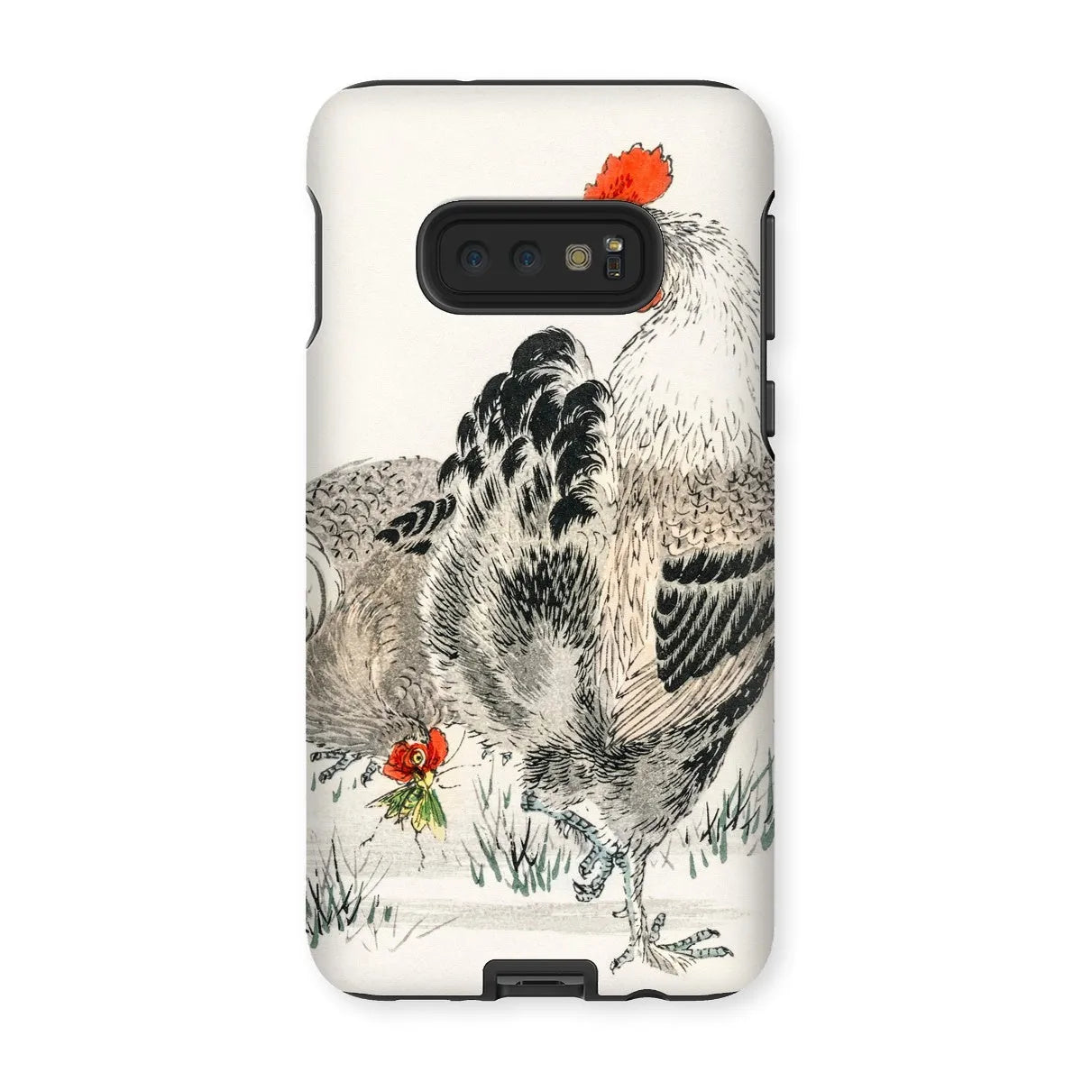 Cockerels By Numata Kashu Japanese Art Phone Case - Samsung Galaxy S10e / Gloss - Mobile Phone Cases - Aesthetic Art