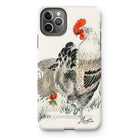 Cockerels - Numata Kashu Rooster Art Iphone Case, 11 Pro Max / Matte, Phone Case Artistic Illustration Rooster Detailed Feathers Bright