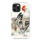 Cockerels - Numata Kashu Rooster Art Iphone Case, 13 Pro / Matte, Phone Case Detailed Illustration Rooster Traditional Asian Art