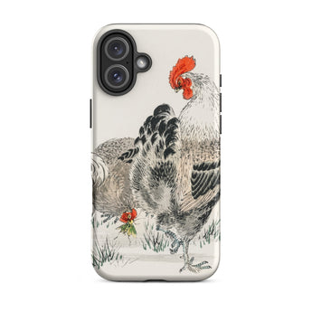 Cockerels - Numata Kashu Rooster Art Iphone Case 16 Plus / Matte Rooster-themed Phone Case Numata Kashu, Iphone-wielding Art Aficionados,