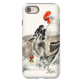Cockerels - Numata Kashu Rooster Art Iphone Case 8 / Matte Rooster Black White Feathers Bright Red Comb Numata Kashu, Iphone-wielding Art