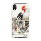 Cockerels - Numata Kashu Rooster Art Iphone Case, Xr / Matte, Phone Case Detailed Illustration Rooster Traditional Asian Art