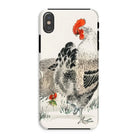 Cockerels - Numata Kashu Rooster Art Iphone Case, Xs / Matte, Phone Case Detailed Illustration Rooster Traditional Asian Art